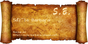 Süle Barbara névjegykártya