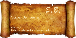 Süle Barbara névjegykártya
